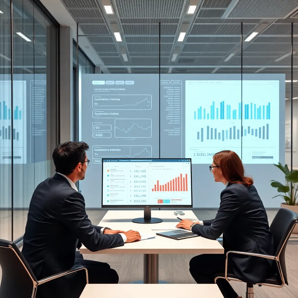 Equipo de consultores analizando datos de optimización operativa