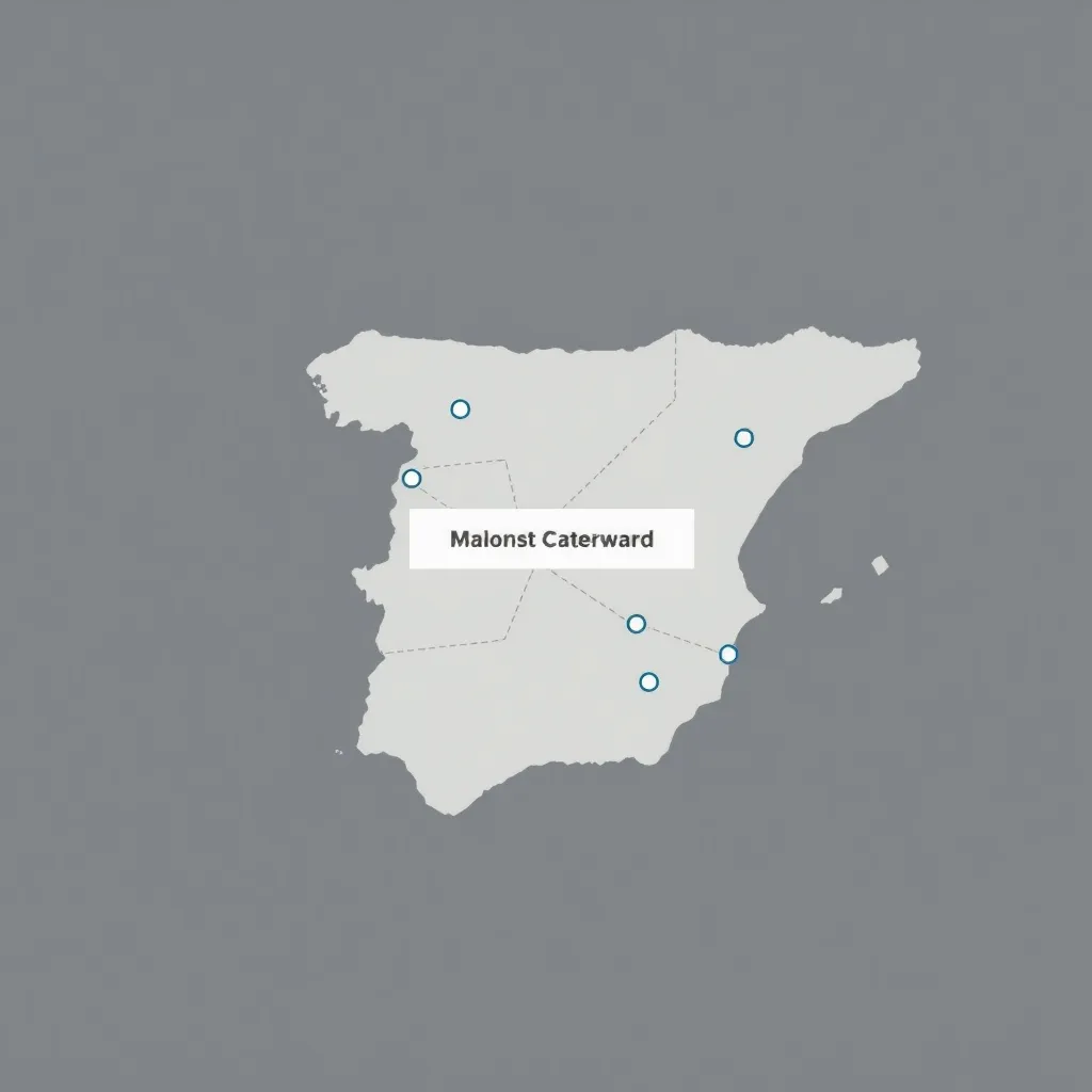 Mapa de España con puntos de conexión representando expansión regional